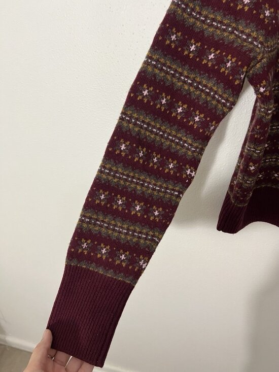 FAHERTY Women’s Highland Fair Isle Sweater Merino Wool Blend Size Small - Picture 10 of 15